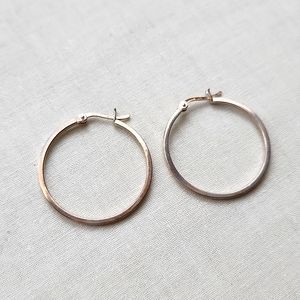 Sterling silver medium hoop earrings